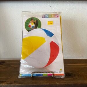Intex 20" Vinyl Beach Ball Red White Blue Yellow Inflatable Pool Toy Sealed